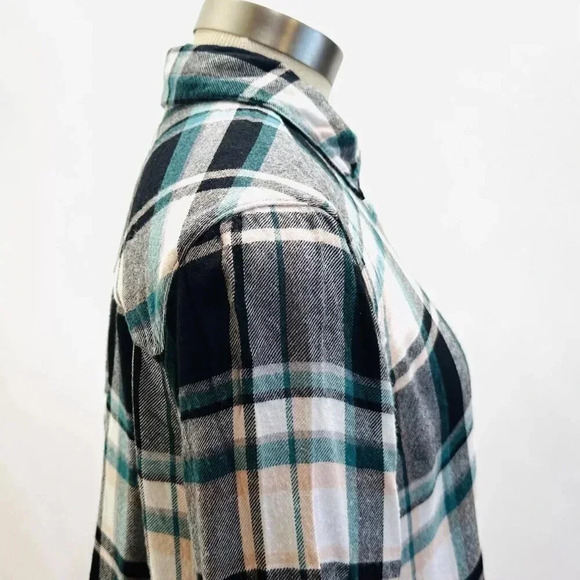 CASLON Women Long Sleeve Collared Button Down Plaid Shirt Top Size Petite Small - Picture 5 of 14